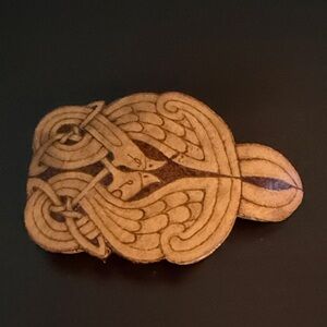 Intricate Wooden Brooch